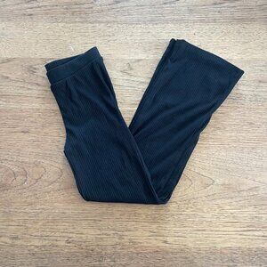 H&M Girl's Black  6X Ribbed Stretch Pull On Slim Bell Bottom Legging NWT